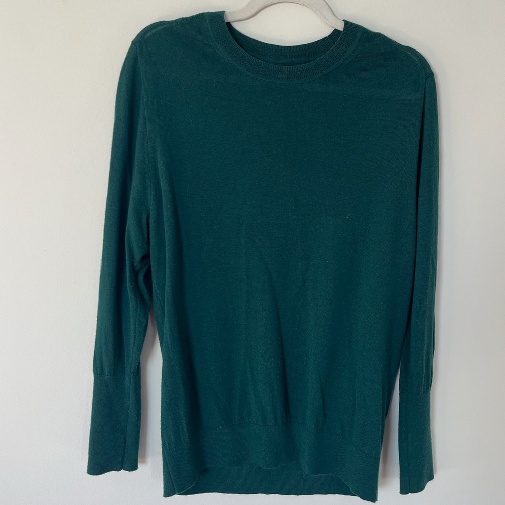 J. Crew 💯 Merino‎ Wool Relaxed Pullover Sweater | Academic Green | L